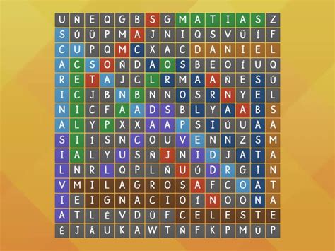 Sopa De Letras De Nombres Wordsearch