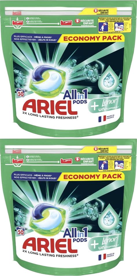 Ariel Pods All In 1 Active Odor Defense Touch Of Febreze 2 X 50 Stuks