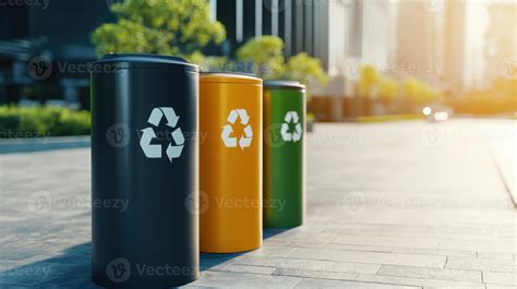 Smart Waste Bins with Sensors for Recycling Materials 59900301 Stock