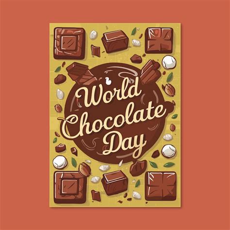 Premium Vector World Chocolate Day Poster Template