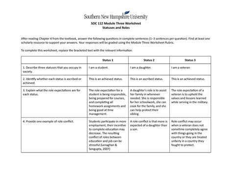 Soc Module Three Worksheet Soc Module Three Worksheet