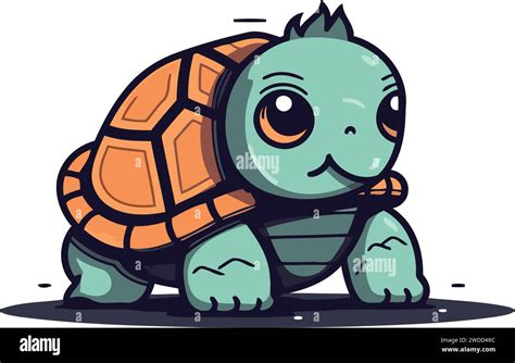 Jolie Tortue De Dessin Anim Illustration Vectorielle Isol E Sur Fond