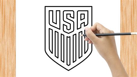 How To Draw The Usa Soccer Logo Easy Step By Step For Beginner Youtube