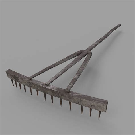 Pack Of 6 Medieval Farm Rakes And Hoe 3d Model By Leon017