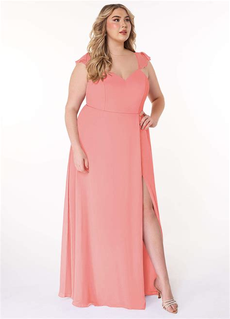 Coral Azazie Everett Bridesmaid Dresses Azazie