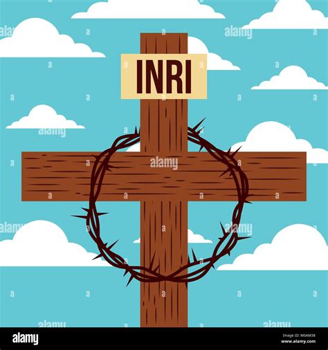 Good Friday Jesus Cross Crown Of Thorns Stock Vector Image Art Alamy