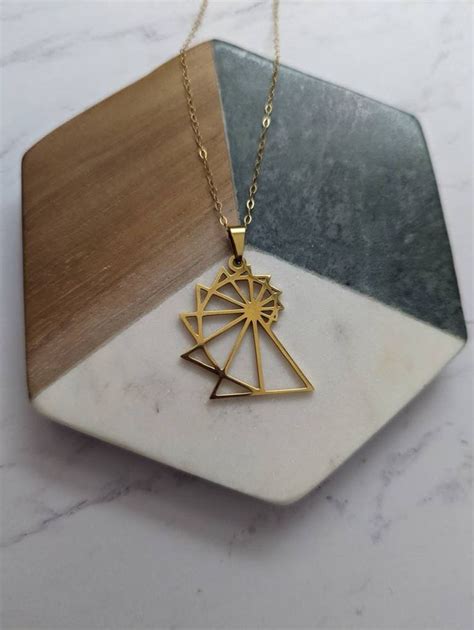 Triangle Spiral Necklace In Gold Or Silver Triangle Spiral Pendant