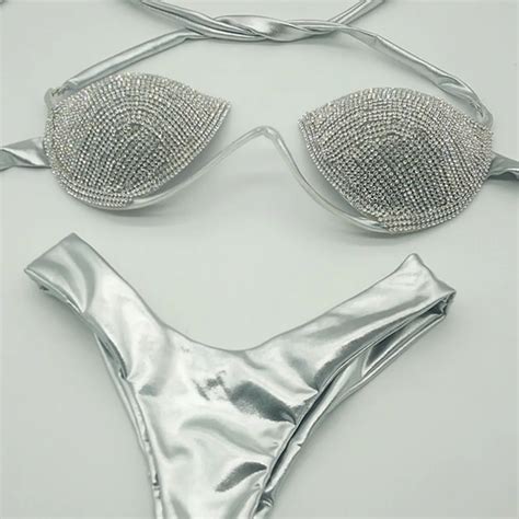 Stick On Crystals Nightclub Swimsuit Bikini Popular Swimwear New High