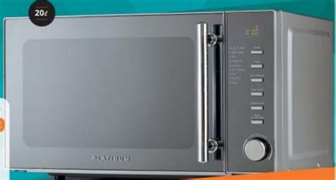 Platinum Mirror Finish Microwave Oven 20L offer at Checkers