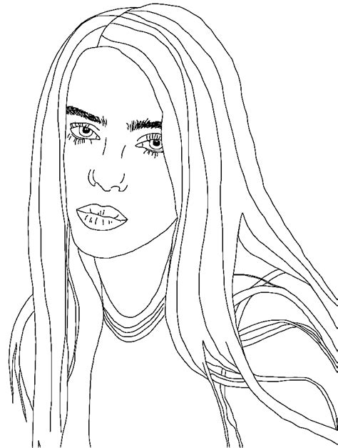 P Ginas Para Colorir Billie Eilish Pose P Ginas Para Colorir Billie