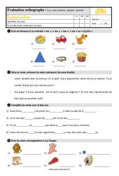 Evaluation Ecrire les sons difficiles CE2 Bilan et controle corrigé