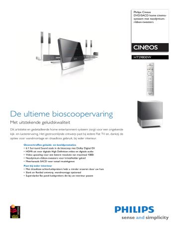 Philips Hts W Cineos Dvd Sacd Home Cinema Systeem Handleiding