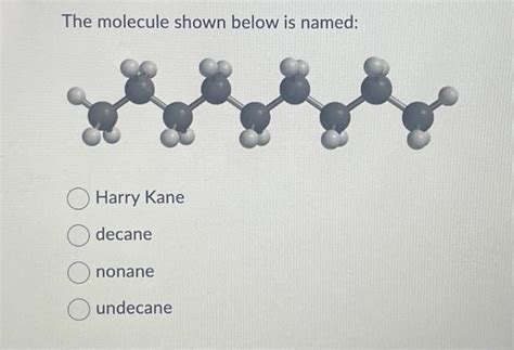 Solved The Molecule Shown Below Is Named Harry Kane Decane Chegg