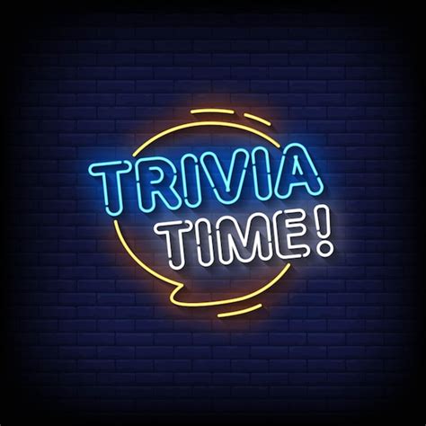 Premium Vector Trivia Time Neon Sign On Brick Wall Background Vector