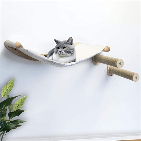 7 Ruby Road Cat Hammock Wall Mounted Cat Shelf With Two Steps Cat