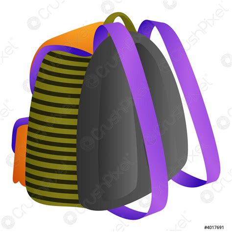 School Backpack Icon Cartoon Style Stock Vector 4017691 Crushpixel