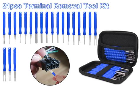 Linkstyle 21pcs Terminal Removal Tool Kit Upgraded Blue Pin Removal