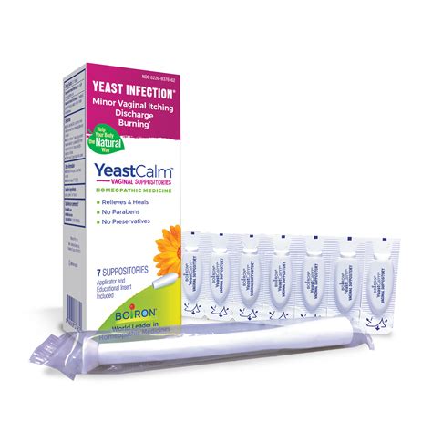 Boiron YeastCalm Suppositories, Homeopathic Medicine for Yeast Infection Relief, Minor Vaginal ...