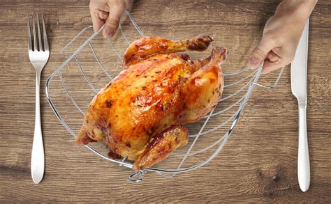 Only Fire Stainless Steel Removable Adjustable Roasting Rack For Turkey