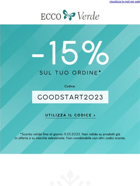 Ecco Verde IT 15 Di Sconto Per Te Inizia Il Nuovo Anno Alla Grande