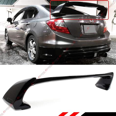 Fits 06 11 Honda Civic Sedan Mugen Trunk Spoiler Painted Glossy Black