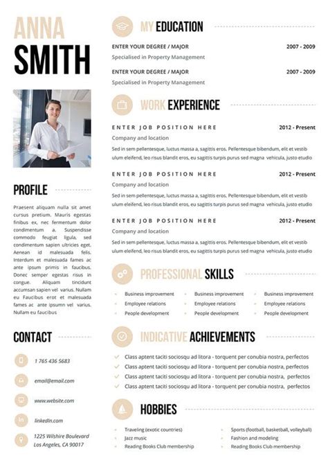 Professional Resume Template Clean Modern Resume Template 1 2 Page