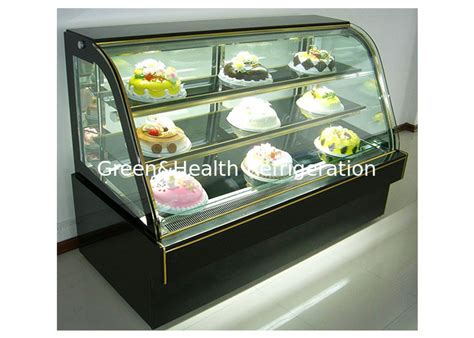 Curved Glass Cake Display Chiller Commercial Bakery Showcase Counter