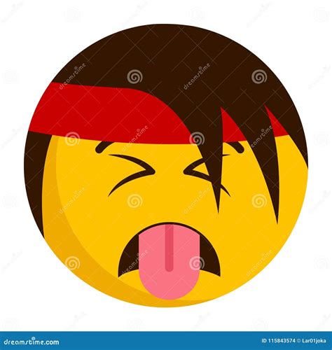 Emoji with its tongue out stock vector. Illustration of laugh - 115843574