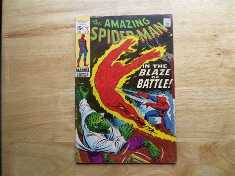 1969 Silver Age Amazing Spider Man 77 Lizard And Torch Signed John Romita Srpoa Ebay