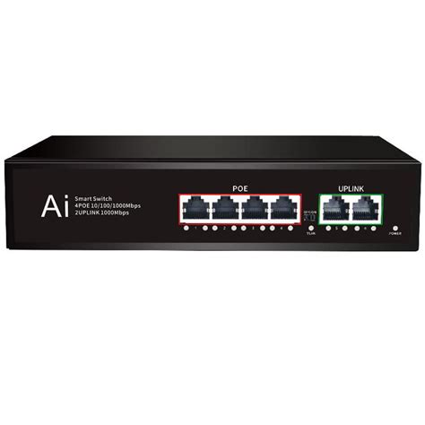 6 Ports Poe Switch 48v With 1000mbps Ports Ieee 802 3 Af At Ethernet