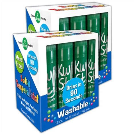 Kwik Stix Solid Tempera Paint Sticks Single Color Pack Green 12 Per