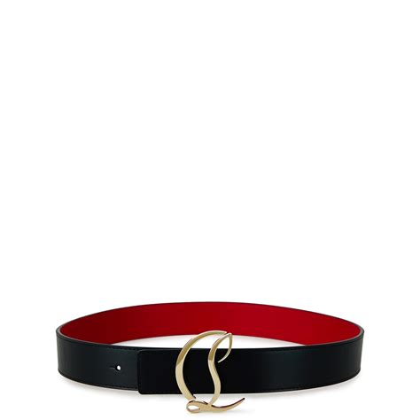 Christian Louboutin Cl Logo Belt Women Black Gold Flannels