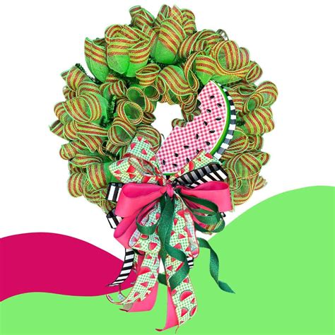 How To Make A Deco Mesh Watermelon Wreath Jeannie Pence