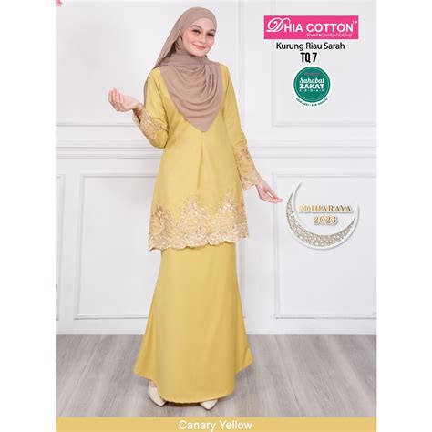 Dhia Cotton Set Sedondon Raya Cotton Plain Canary Yellow Code 7