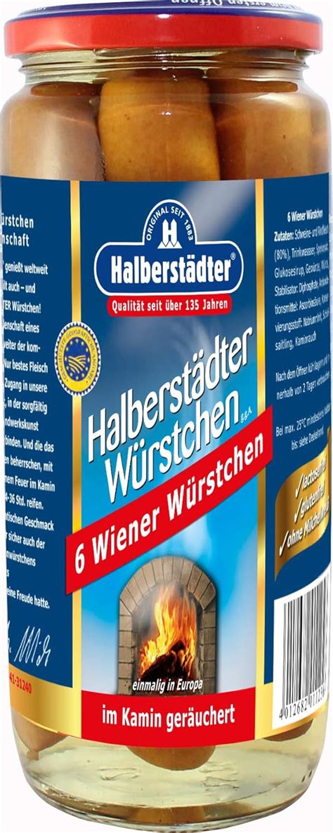 Halberstädter Wiener Würstchen 6er Pack 6 x 250 g Amazon de