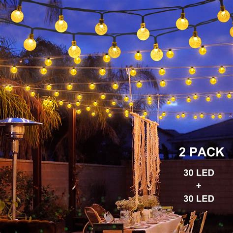 Binval Solar String Lights for Outdoor Patio Lawn Landscape Garden Home ...