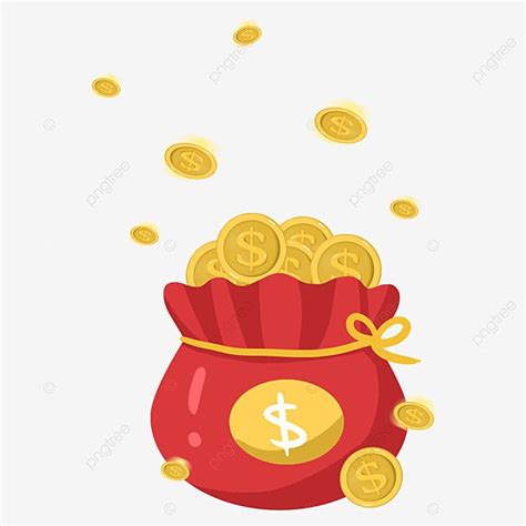 Gold Coin Blessing Bag Money E Commerce PNG And PSD