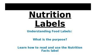 Nutrition Food Labels PPT by Teachers Need Love | TPT