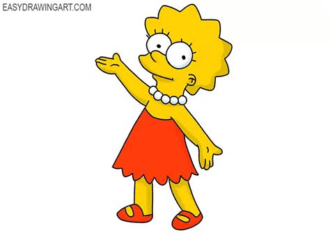 How To Draw Lisa Simpson Easy Drawing Art