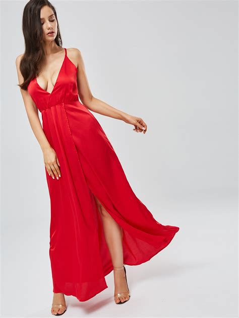 V Neck High Split Womens Maxi Dress Womens Maxi Dresses Maxi Dress