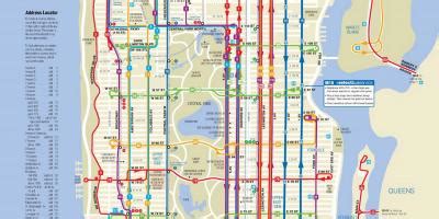 Mta bus map Manhattan - Manhattan bus map with stops (New York - USA)