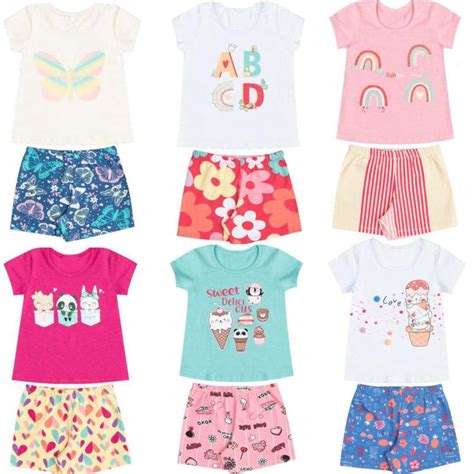 Kit 6 Conjunto Bebe Infantil Verão Roupa De Calor Menino BEBE MALUCO