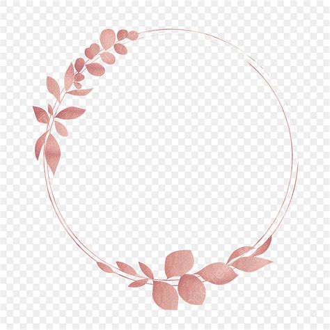 Pink Gold Floral Wreath Border Luxurious Shading Pink Png And Vector