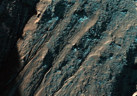 Gullies And Seasonal Frost In A Crater Mars From Space