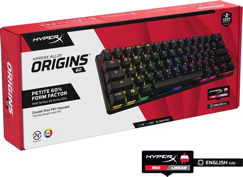 HyperX Alloy Origins 60 Red PBT Mekanik Oyuncu Klavyesi US Klavye