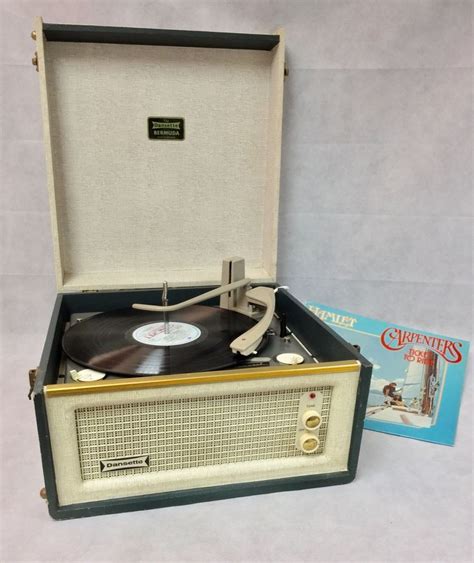 Original Vintage 1960s Green And Cream Dansette Bermuda Record Player Fwo