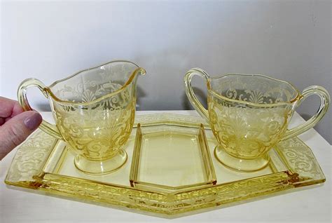 Rare Fostoria Elegant Glass Versailles Topaz Yellow Service Etsy