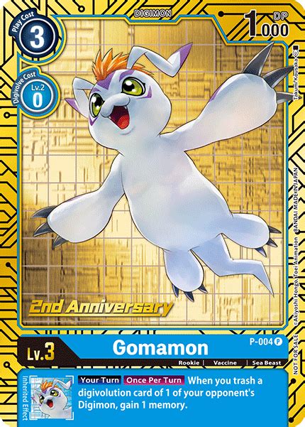 Gomamon P 004 2nd Anniversary Card Set Digimon Promotion Cards