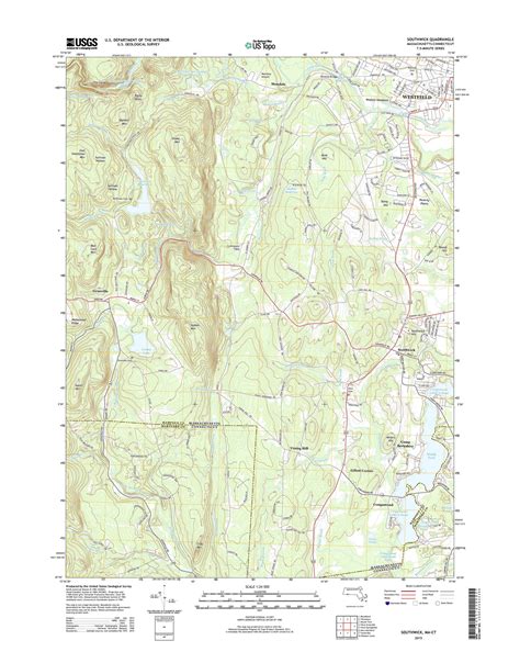 Southwick Massachusetts 2015 Usgs Old Topo Map Reprint 7x7 Ma Quad