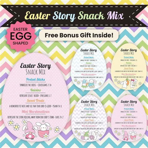 Easter Story Snack Mix Printable Tags Easter Snack Mix Printable Happy